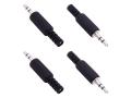3.5mm Replacement Repair Plug Jack TRS 3 Pole Stereo Male Plug 1/8 3.5mm Solder Type DIY Audio Cable Connector for Headphone Headset Earphone Cable Repair - 4Ps. 