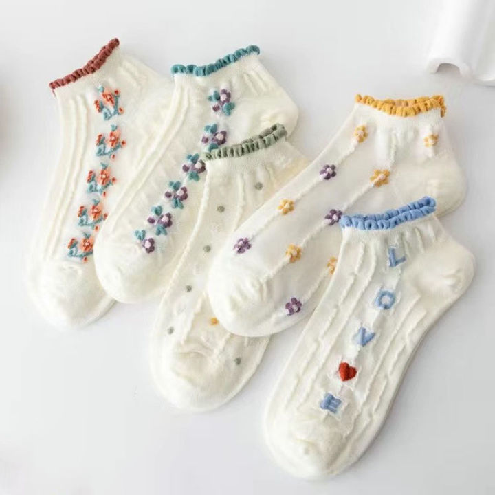 5pair%20/Lot%20Ankle%20Socks%20for%20Women%20Crew%20Colorful%20No%20Show%20Low%20Cut%20Invisible%20Cotton%20Thin%20Non-slip%20Silicone%20Breathable%20Walking%20White%20-%20Image%206