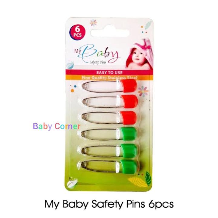 Safety pins fine quality stainless steel 6 pcs