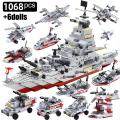 Navy War Chariot Ship Army Boat Plane Model Warships Building Blocks Construction Set for Boys Bricks Toys Christmas Gifts KankongAgu. 