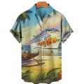 Summer Men's Shirts Hawaiian Lapel Short Sleeve Shirts for Men Beach Vacation Tops New Casual Male Blouse Fashion Clothes Tshirt.