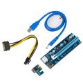 PCE164P-NO3 0.6M PCIe PCI-E 1X to 16X Riser Card Extender + 15Pin SATA to 6Pin Power cable for mining. 