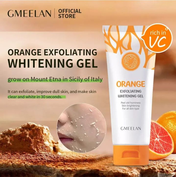 GMEELAN Orange Exfoliating Whitening Gel Scrub Face Body Brigtening 50 g