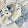 Soft Cotton Cartoon Socks for Women & Girls | Breathable Mid Tube Socks | Cute Pattern | Daily Wear. 