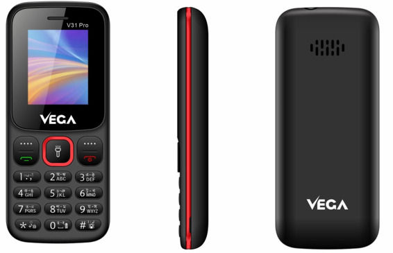 Vega V31 pro Dual SIM 1000 phone book super strong 1000 mah battery Feature Button Mobile Phone