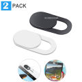 2 pcs x (Black-White) PVC Webcam Cover Mobile Laptop Front Camera Cover Self Adhesive Slider Protector. 