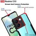 For Realme C33 Mobile Cover Edge-Reinforced Shockproof Cushion Back Clear Hybrid Transparent Hard Cover Casing - (Back Case Cover For Smartphone).
