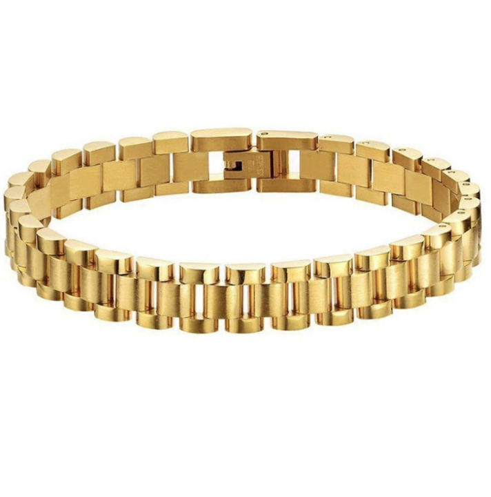High Quality Stainless Steel Mens Jewelry Silver Black Gold Link Chain Bracelet Fashion Watch Band Bracelets for Men Women