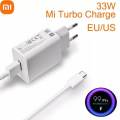 Mi 33W Quick Charge 3.0 Fast Turbo Charger Adapter Usb To Type-C For Mi 10 Pro/9 Pro/Redmi Note 8/Note 7/K20/K30/Pro Mix 3/Max 3 - Charger - Screen Protector. 