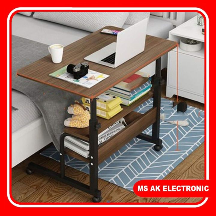 Height Adjustable Laptop Table Movable Laptop Desk With Storage Shelf - Convenient And Versatile Desk For Flexible Workspaces