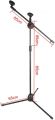 Professional Microphone Stand Floor Stand Tripod Boom Telescopic Mic Arm Stand with Dual Mic Clip Holder Live Sound & Stage Equipment for Radio Studio Stage performance. 