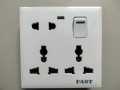 8 Pin Multi Gang Socket Double 3 Pin- 1Piece 2 Pin Multi Function Universal Wall Socket. 