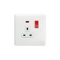 Wener Bakelite Series 32A 3 Pin Flat Socket with Neon Indicator Electrical Wall Switch Three 3Pin.