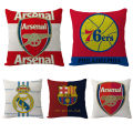 45*45cm European Football Team Logo Cushion Cover Pillowcase Cotton Pillow Cover. 