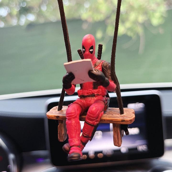 Car Interior Decoration Funny X-Men Deadpool Mini Figures Auto Dashboard Rearview Mirror Decoration Car Interior Accessories
