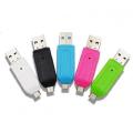 OTG and USB Card Reader - 2 In 1 Multicolor Memory Card Reader for Android, PC, Laptop. 