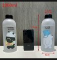 Panda Transparent Water Bottles With Straw Shaker Large Capacity Drinking 1000ml. 
