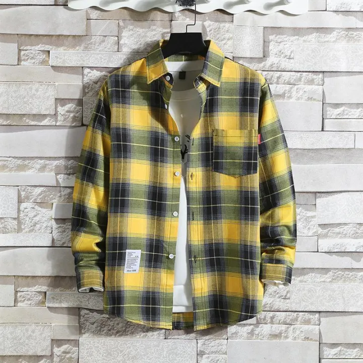 Red%20Plaid%20Shirt%20Men's%20Loose%20Casual%20Shirt%20Korean%20Style%20Trendy%20Handsome%20Workwear%20Shirt%20Coat%20Spring%20-%20Image%202