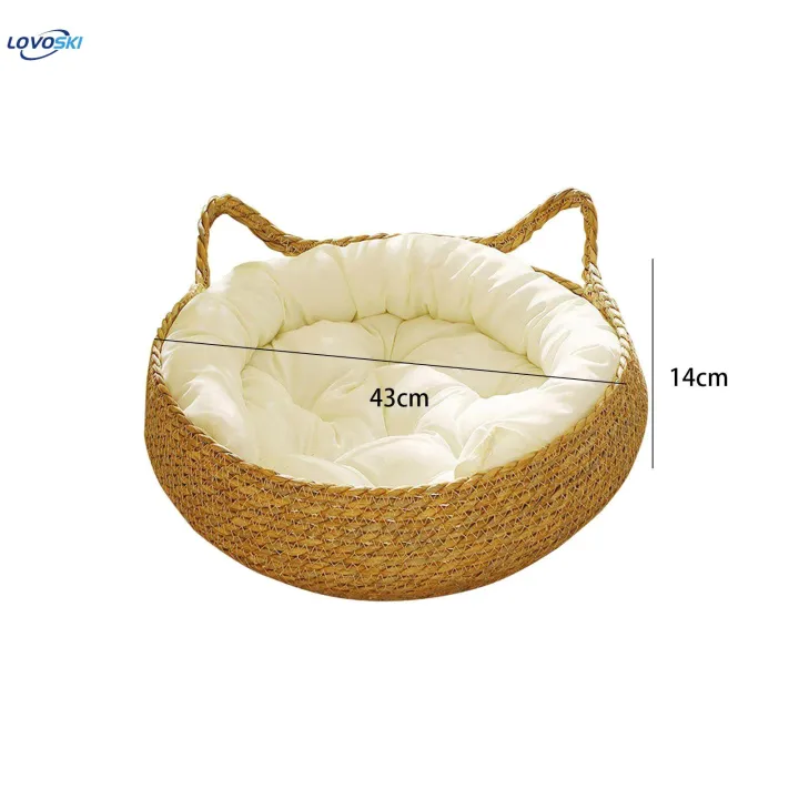 Cat%20Bed%20Basket%20Washable%20Cat%20House%20for%20Large%20Cats%20Small%20Dogs%20Kitten%20White%20Pillow%2043x14cm%20-%20Image%208