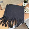 Korean ins labeling solid color mohair scarf, women's new candy color macaron color, autumn and winter thickened and widened drape. 
