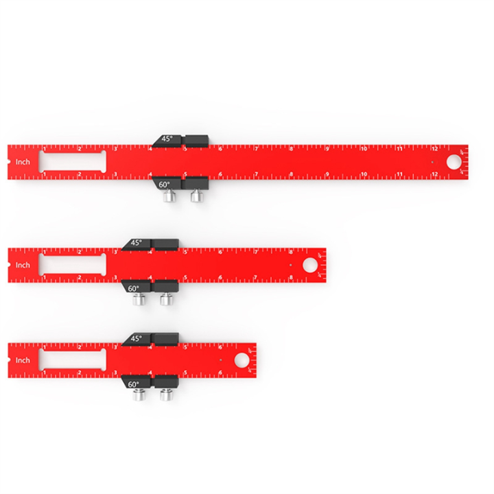 3Pcs Woodworking Tools Ruler Layout Tool Precision Ruler with T-Track ...