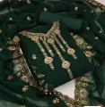 Milon Boutique Unstitched Georgette Embroidery Shalwar Kameez - 3 Piece Set for Women. 