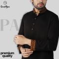 GoodMan Premium Black Color Semi Long Panjabi for Men.. 