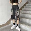 American Summer Denim Shorts Men's Cat Beard Simple Classic Youth High Street Popular Artistic Fashion Shorts Jeans. 