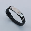 Yiwu small commodities street stall hand jewelry PVC stainless steel boys' bracelet trend hip-hop titanium steel couple bracelet.