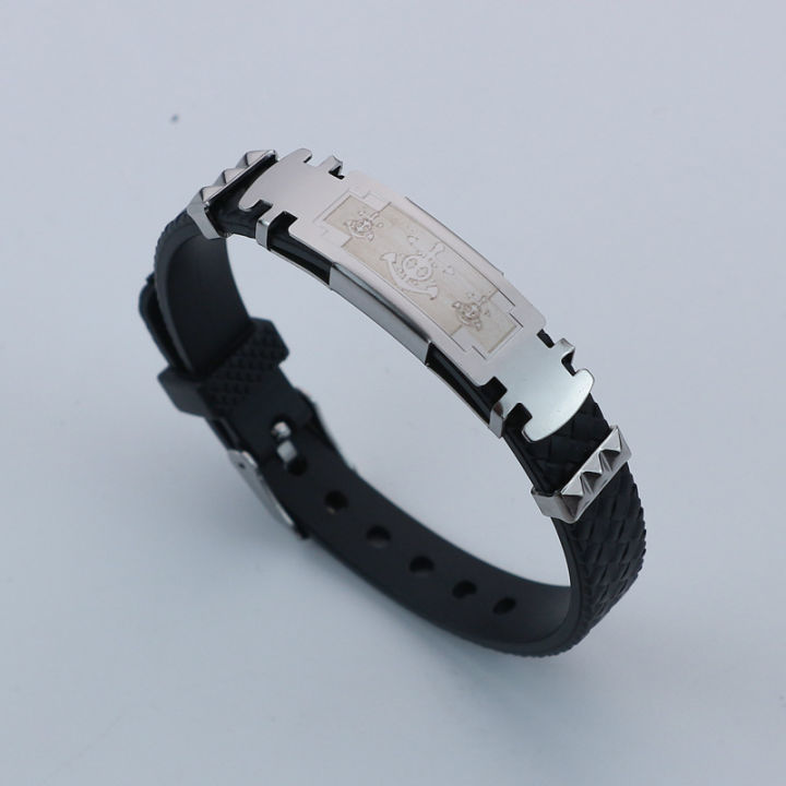 Yiwu%20small%20commodities%20street%20stall%20hand%20jewelry%20PVC%20stainless%20steel%20boys'%20bracelet%20trend%20hip-hop%20titanium%20steel%20couple%20bracelet%20-%20Image%208