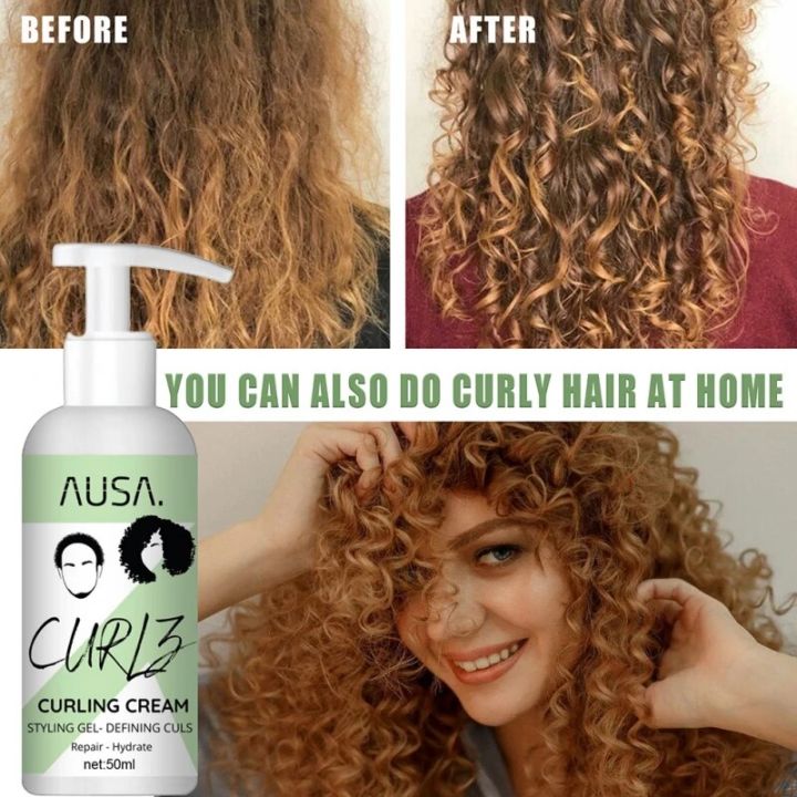 （NEW）50ml Hair Curling Cream Enhancer Moisturizing Styling Repair Curling Essence Hair Care Elastin Setting Cream