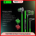 PLEXTONE G25 Earphone Gaming Earbuds, Gaming Tuner Gadget,3.5mm Metal Headphones with mic & vol, for PC, Phones and Laptop. 