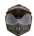 Vega Off Road Secret Full Face Helmet (Dull Black and Green, L). 