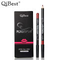 qibest Fashion Black Rod Waterproof 12 Color Lip Liner Non-Stick Cup Easy to Color Lipstick Pen Makeup.