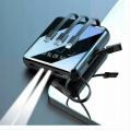 Caseier 20,000mAh Mini Power Bank With Powerbanks Cable Led Flashlight Portable Charger Power Display Fast Charging.