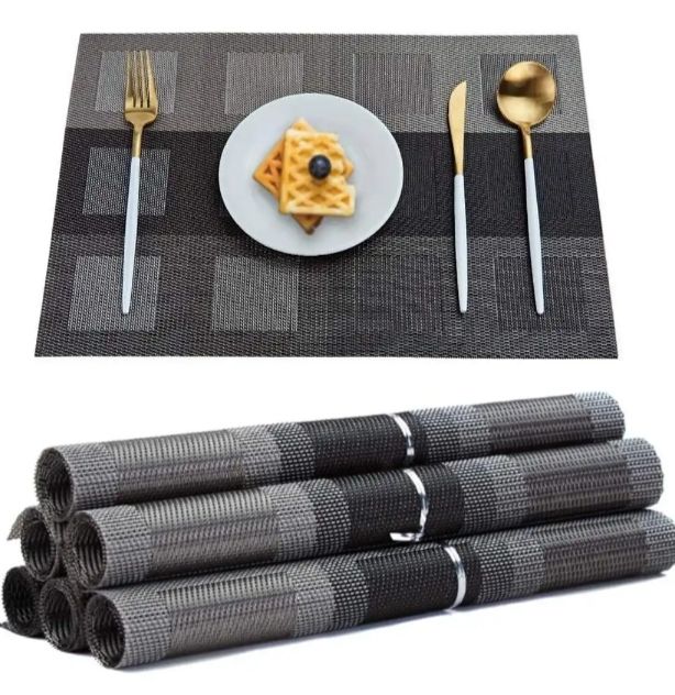 6 Pcs Placemats ,for Dining Table, Washable PVC Table Mats | Daraz.com.bd