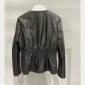 Natural Leather Women Lambskin Leather Jacket Long Sleeves 100% Sheepskin Leather Coat H8220. 
