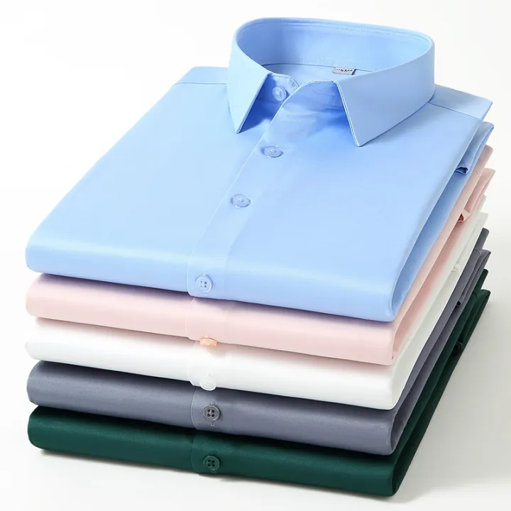 HoneyYami%20New%20Quality%20Stretch%20Anti-Wrinkle%20Men%20Shirts%20Long%20Sleeve%20Dress%20Shirt%20For%20Male%20Slim%20Social%20Business%20Blouse%20Solid%20Color%20Shirt%20S-6XL%20-%20Image%205