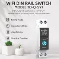 TUYA With Metering WIFI Smart Circuit Breaker 1P 63A DIN Rail for Smart Home wireless Remote Control Switch by APP (With Metering ）. 
