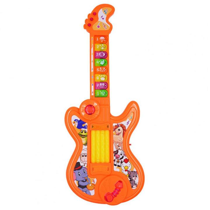 Guitar Musical Toy Compact Guitar Toy Simulated Entertainment Parent-child Interactive Electron Guitar Baby Soothing Toy