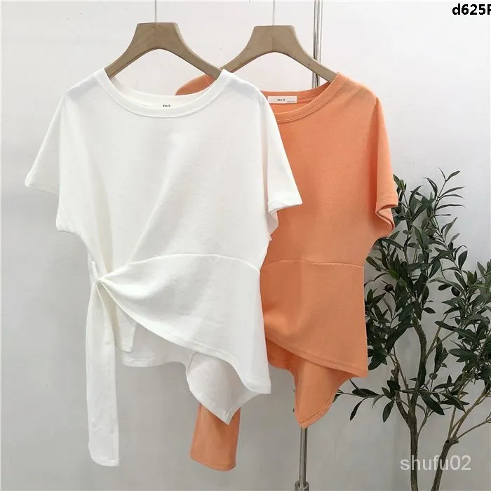 Solid%20Color%20round%20Neck%20T%20Regular%20Women's%20Summer%20Wear%20New%20Clothes%20Bottoming%20Design%20T-shirt%20Top%20Scheming%20Half%20Sleeve%202024%20All-Matching%20%E3%80%85%20-%20Image%206