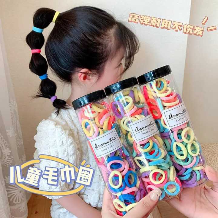 100 Pcs/Set Baby Girl Rubber Bands Kids Elastic Hair Bands Mixed
