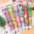 10Colors Ballpoint Pen Cartoon Bear 0.5mm Colorful Ink Gel Pens Silicone Kawaii Pens School Office Supplies Stationery.