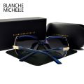 Blanche Michelle High Quality Oversized Polarized Sunglasses Women UV400 oculos de sol Gradient Driving Sun Glasses With Box. 