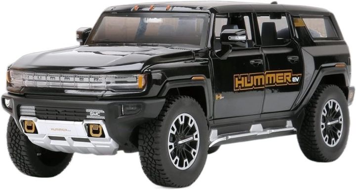 1:24 for Hummer EV SUV Off-Road Alloy Car Die Cast Toy Car Model Sound and Light Children's