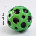 1pc Hole Soft Bouncy Ball Toy Anti-fall Moon Anti-stress Shape Porous Bouncy Ball Kids Indoor Outdoor Toy Ergonomic Design.