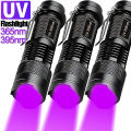 Mini led UV flashes 365/395nm ultraviolet torch zoomable violet light pet urine stains detector 28th hunting UV lamp. 