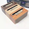 FM Vintage Wood Grain Bluetooth Speaker TWS Wireless Subwoofer Outdoor Portable Radio Gift Stereo Mobile Phone Stand Speaker.