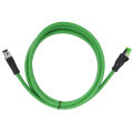 Patch Cord M12/RJ45 Connector Ethernet Shielded Cable 24AWG Wire IP67 Waterproof.
