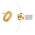 6mm Thick Chunky Chain Ring Cuban Curb Link Stainless Steel Stylish Ring for Women Girls. 